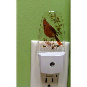 Night Light with a Cardinal Image Plug-In LED Blue 3" NEW